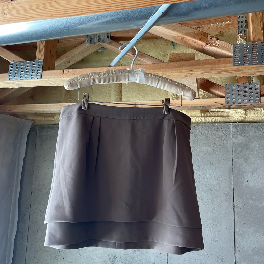 Khaki Mini Business Pleated Skirt
